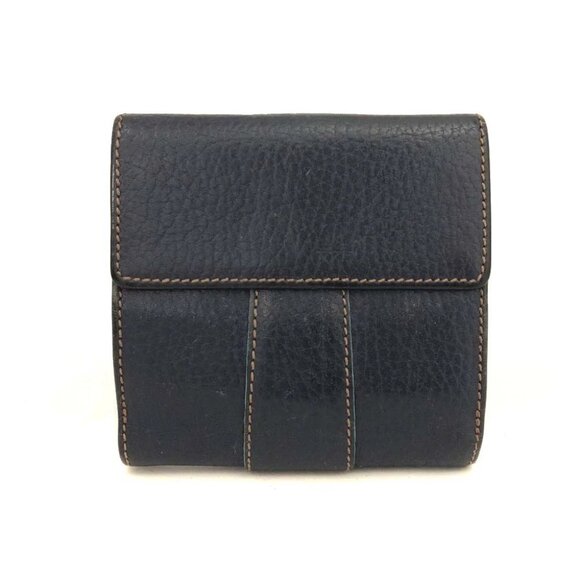 LOEWE Logo Buckle Motif Leather Bifold Wallet Navy blue/8BG0110 - Picture 4 of 8